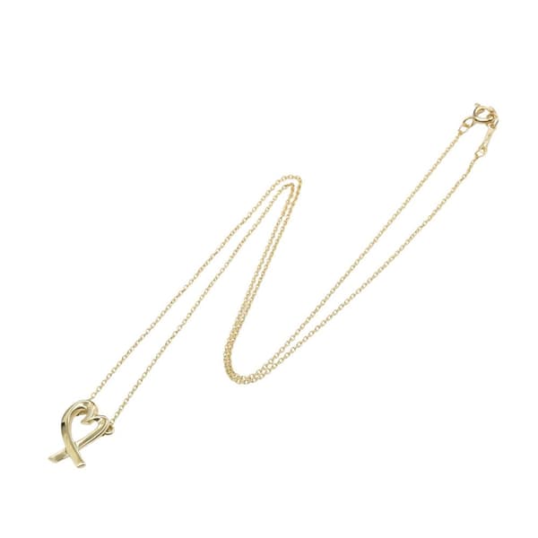 Pre-owned Tiffany 18K Yellow Gold Paloma Picasso Loving Heart Necklace Gold