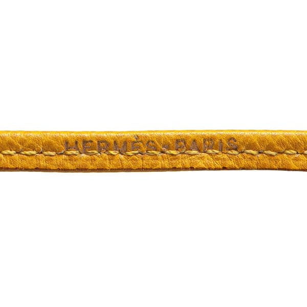 Pre-owned Hermès Leather Ultrasonic Dog Whistle Necklace Yellow