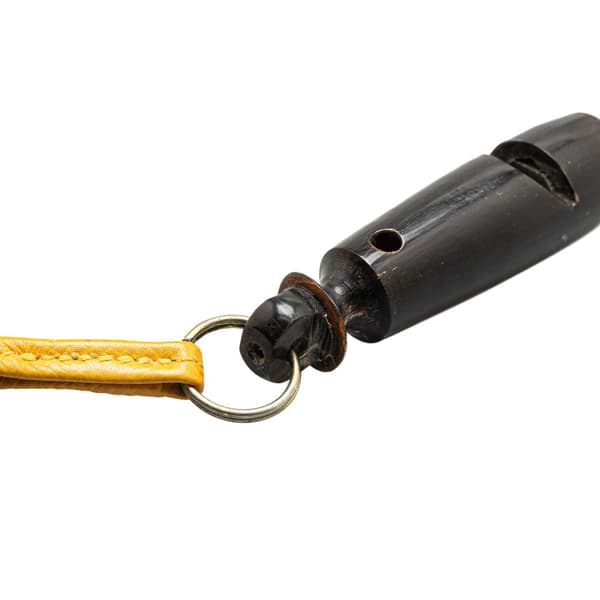 Pre-owned Hermès Leather Ultrasonic Dog Whistle Necklace Yellow