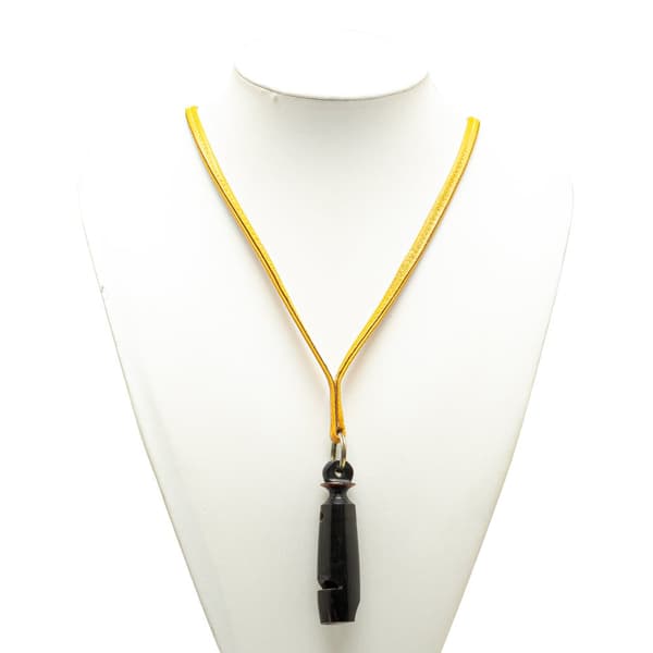 Pre-owned Hermès Leather Ultrasonic Dog Whistle Necklace Yellow