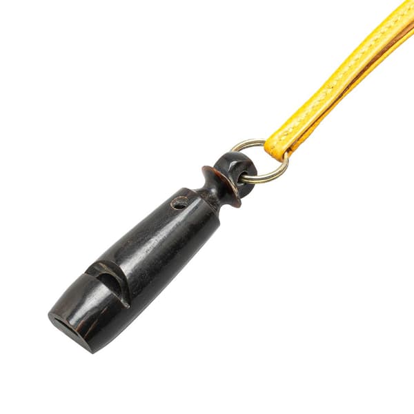 Pre-owned Hermès Leather Ultrasonic Dog Whistle Necklace Yellow