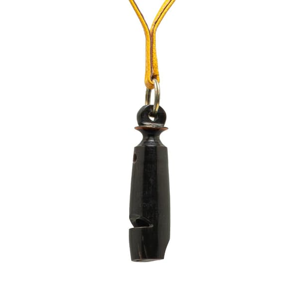 Pre-owned Hermès Leather Ultrasonic Dog Whistle Necklace Yellow