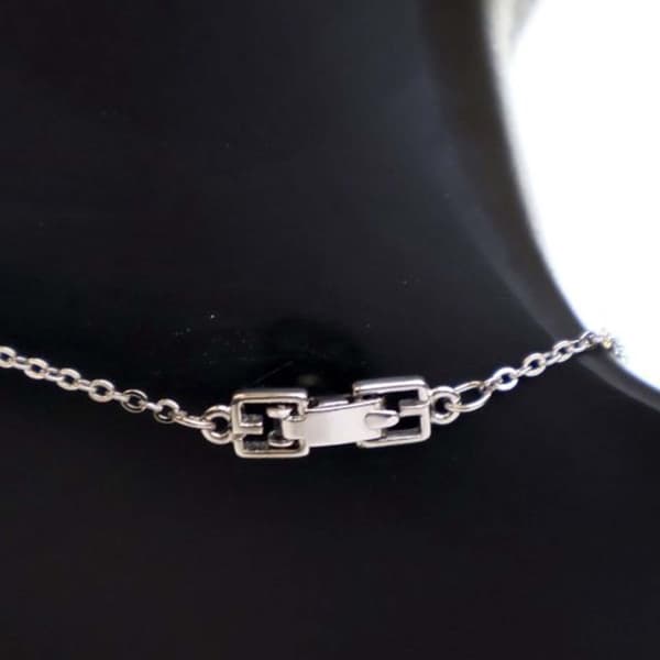 Pre-owned Givenchy Silver Plated G Logo Rhinestone Pendant Necklace Silver