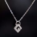 Pikkukuva 1 / 7: Pre-owned Givenchy Silver Plated G Logo Rhinestone Pendant Necklace Silver