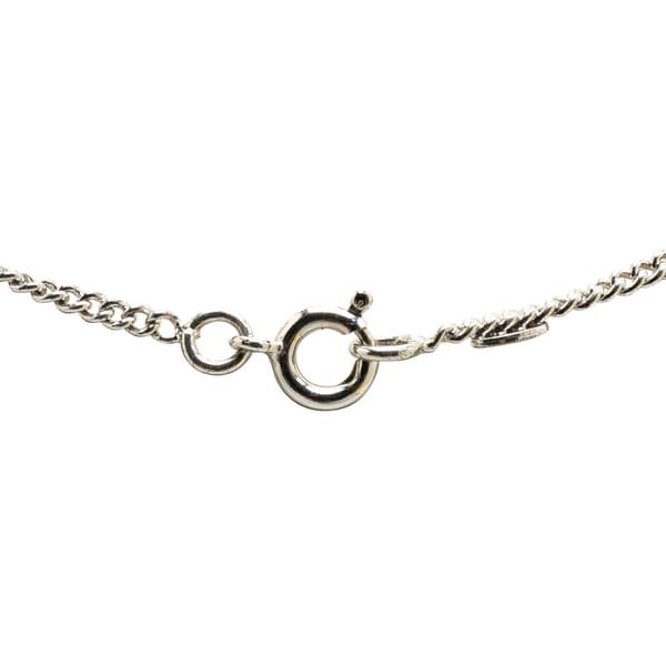 Pre-owned Chanel Silver CC Enamel Pendant Necklace Silver