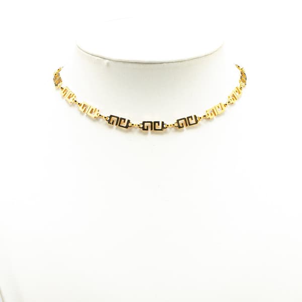 Pre-owned Givenchy Gold Tone Double G Link Necklace Gold