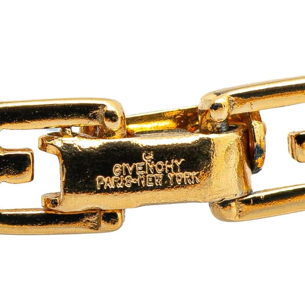 Pre-owned Givenchy Gold Tone Double G Link Necklace Gold