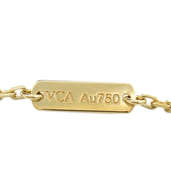 Pre-owned Van Cleef and Arpels 18K Yellow Gold and Onyx Vintage Alhambra Pendant Necklace Gold