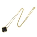 Pikkukuva 1 / 5: Pre-owned Van Cleef and Arpels 18K Yellow Gold and Onyx Vintage Alhambra Pendant Necklace Gold