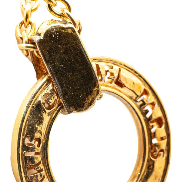 Pre-owned Chanel Gold Plated Circle Logo Pendant Necklace Gold