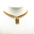 Miniatyrbillede 4 af 4: Pre-owned Chanel Gold Plated 31 Rue Cambon Dog Tag Pendant Necklace Gold
