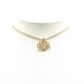 Miniatyrbild 5 av 5: Pre-owned Dior Gold Plated Logo Crystal Pendant Necklace Gold