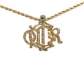 Miniatyrbild 1 av 5: Pre-owned Dior Gold Plated Logo Crystal Pendant Necklace Gold