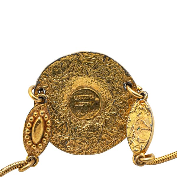 Pre-owned Chanel Gold Plated Sun Lion Necklace Gold