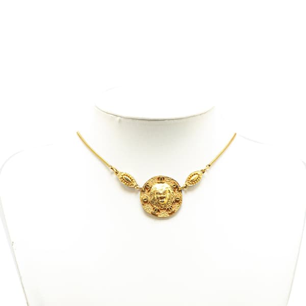 Pre-owned Chanel Gold Plated Sun Lion Necklace Gold
