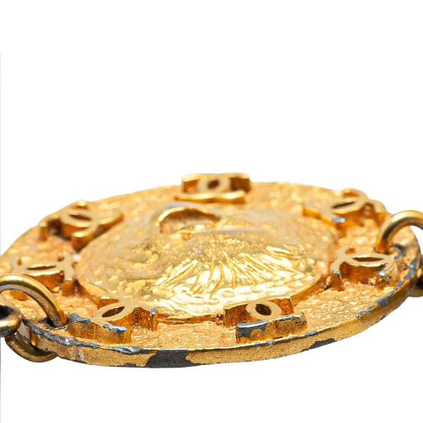 Pre-owned Chanel Gold Plated Sun Lion Necklace Gold