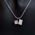 Miniatyrbilde 7 av 7: Pre-owned Dior Palladium Plated Enamel Dice Logo Pendant Necklace Silver