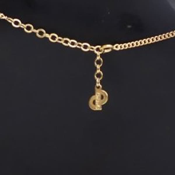 Pre-owned Dior Gold Plated Crystal Pendant Necklace Gold