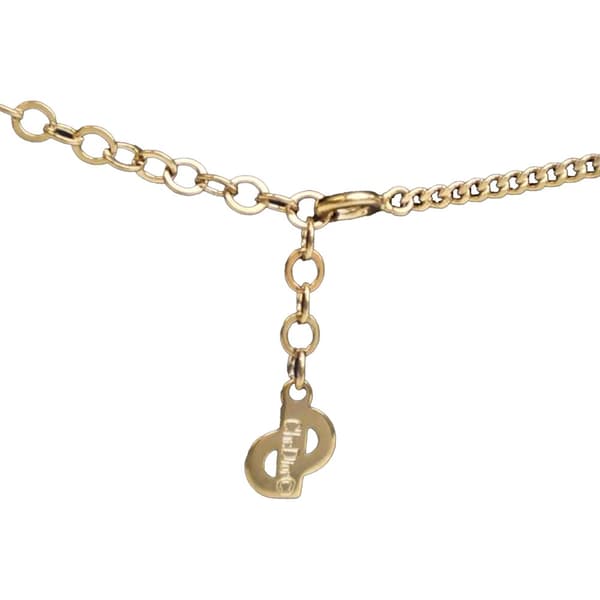 Pre-owned Dior Gold Plated Crystal Pendant Necklace Gold