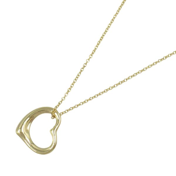 Pre-owned Tiffany 18K Yellow Gold Small Elsa Peretti Open Heart Pendant Necklace Gold