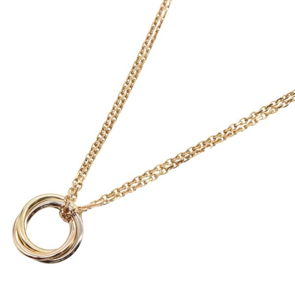 Pre-owned Cartier Tricolor 18K Gold Mini Trinity Pendant Necklace Multi