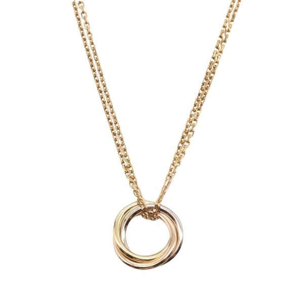 Pre-owned Cartier Tricolor 18K Gold Mini Trinity Pendant Necklace Multi