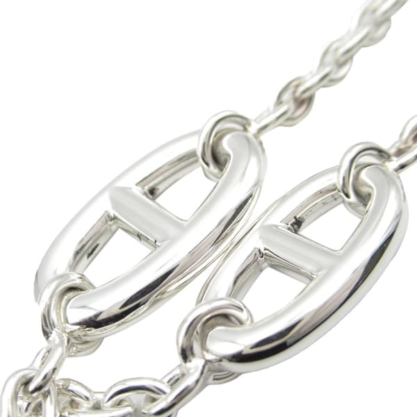 Pre-owned Hermès Sterling Silver Chain d'Ancre Farandole Necklace Silver