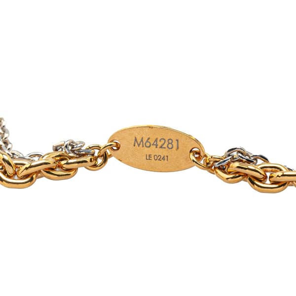 Pre-owned Louis Vuitton Gold Plated and Palladium Plated Collier Louise Necklace Gold