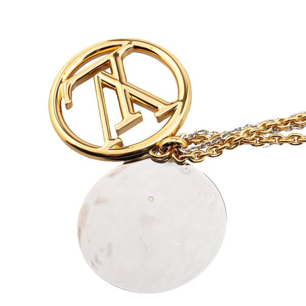 Pre-owned Louis Vuitton Gold Plated and Palladium Plated Collier Louise Necklace Gold