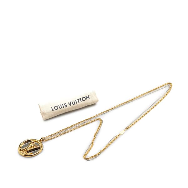 Pre-owned Louis Vuitton Gold Plated and Palladium Plated Collier Louise Necklace Gold