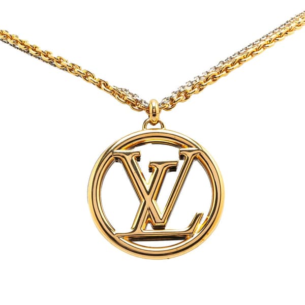 Pre-owned Louis Vuitton Gold Plated and Palladium Plated Collier Louise Necklace Gold