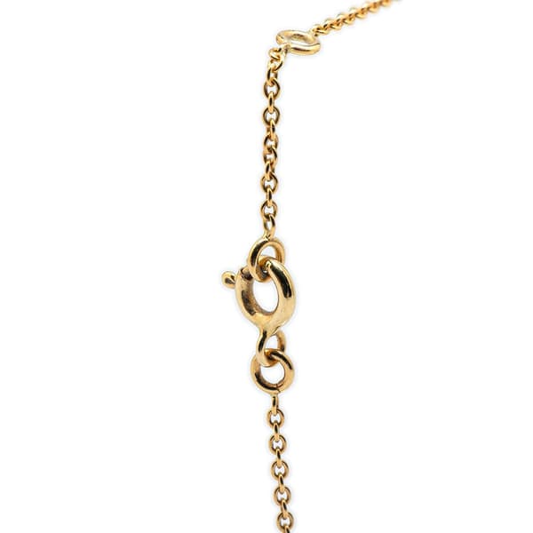 Pre-owned Dior 18K Yellow Gold Diamond and Turquoise Rose des Vents Necklace Gold