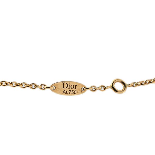 Pre-owned Dior 18K Yellow Gold Diamond and Turquoise Rose des Vents Necklace Gold