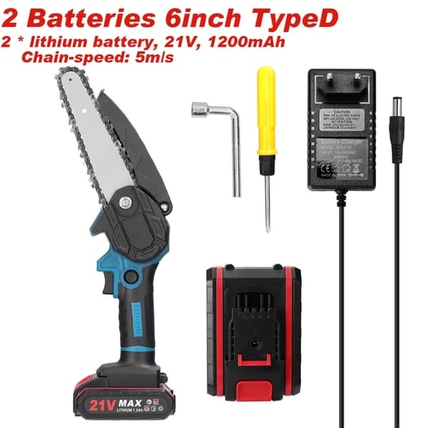 Elektrisk Beskæringssav, 21V Lithium Batteri, Bærbar, 2 batteri 8in skrifttype, EU