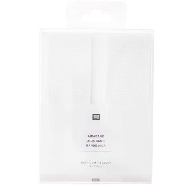 Aida canvas för broderi - RICO DESIGN - 4 x 110 cm - Vit - 100% bomull