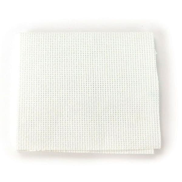 Aida-tyger - Ej specificerad - 5,5 p/cm - 50 x 60 cm - Vit färg - Bomull för korsstygn