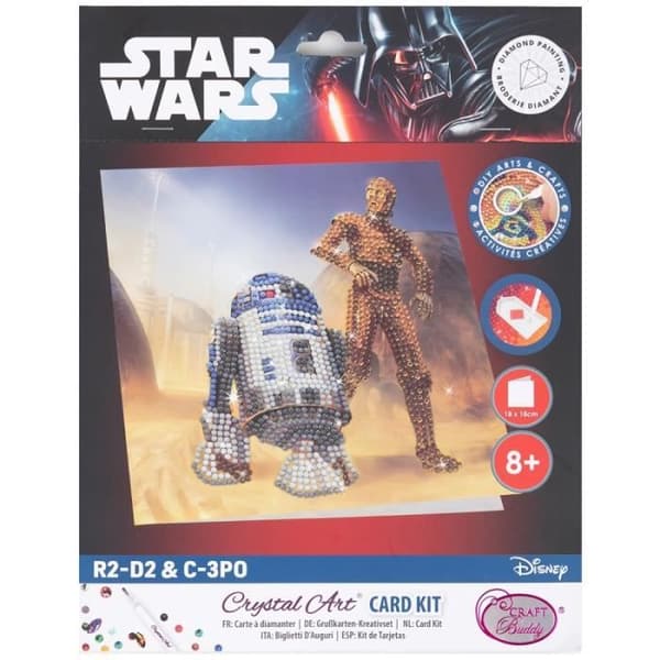 Diamantmålningssats - Star Wars R2D2 och C3PO Karta - 18 x 18 cm