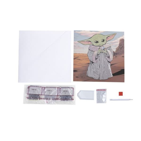 Diamantmålningssats - Star Wars Grogu Karta - 18 x 18 cm