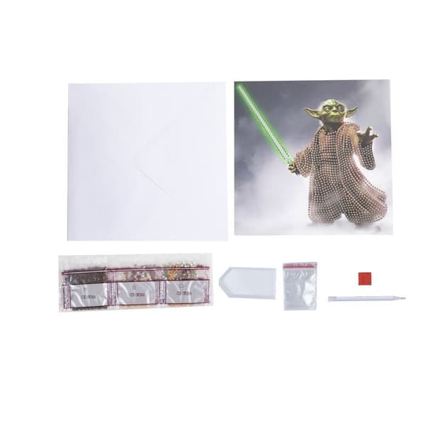 Kit Diamond Painting - Star Wars - Yoda-karta - 18 x 18 cm - Diamantbroderi - Originalskapelse