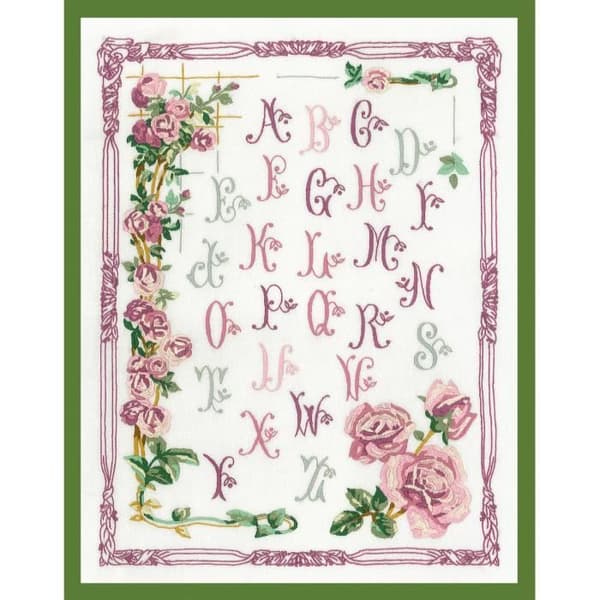 Traditionellt ABC broderi kit med rosor