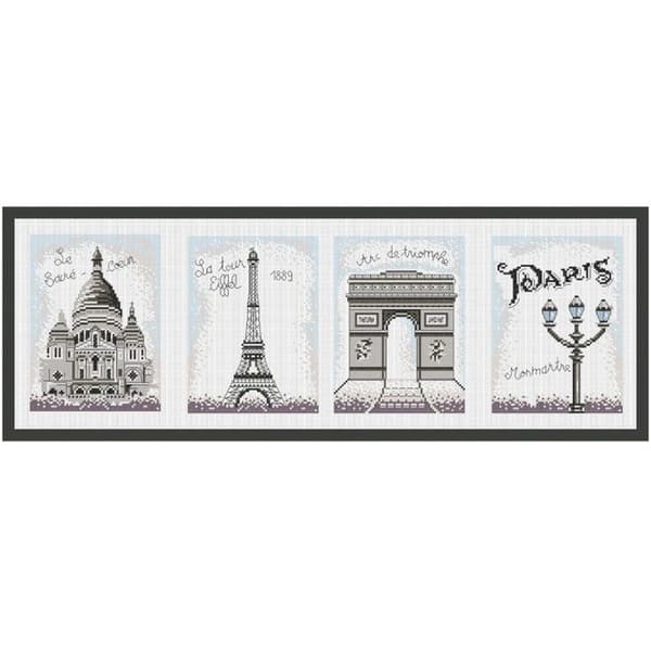 Broderisats för korsstygn Monuments of Paris