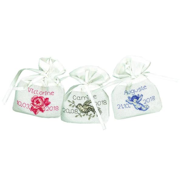 Ballotins broderi kit för dop x3