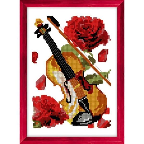 Violin korsstygnsbroderisats