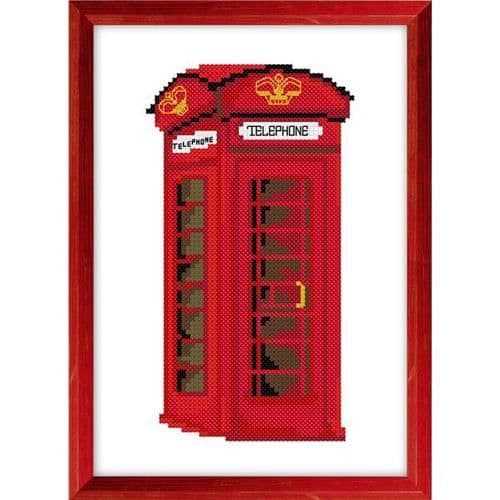 Korsstygnsbroderisats - Telefonkiosk...