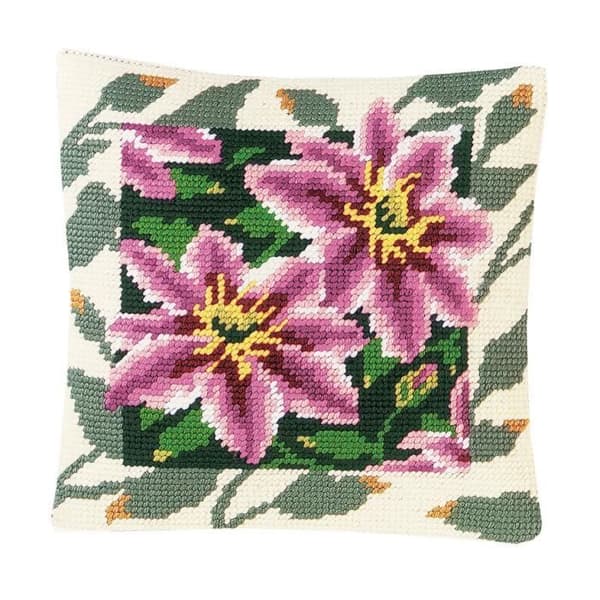 Broderikit - Margot - Klätterhortensia - 50 X 50 cm - Tillverkat i Frankrike