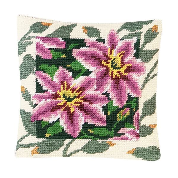 Broderikit - Margot - Klätterhortensia - 50 X 50 cm - Tillverkat i Frankrike