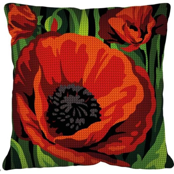 Poppy Cross Stitch Cushion Kit
