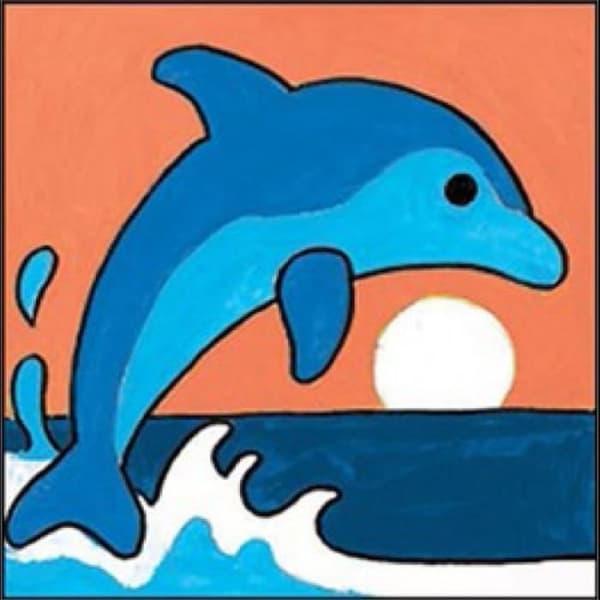 Barns canvas kit Seg de Paris motiv delfin havet