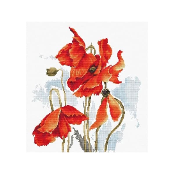 Kit för broderi Luca-S Coquelicots 6