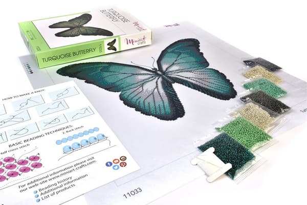Pärlbroderi Brodera efter nummer Turquoise Butterfly